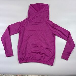 90 Degree Pullover Sweatshirt Womens XS Pink Fleece Lined Long Sleeve Cowl Neck